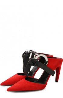 Кожаные мюли с декоративной отделкой Proenza Schouler