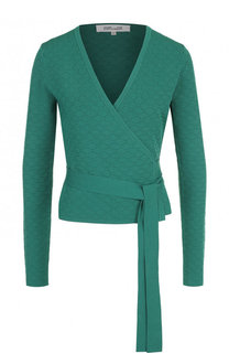 Однотонный кардиган из вискозы с поясом Diane Von Furstenberg