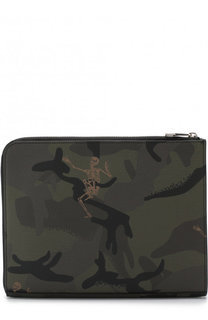 Кожаная папка для документов с принтом Alexander McQueen