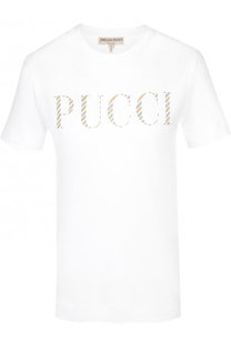 Хлопковая футболка c логотипом бренда Emilio Pucci