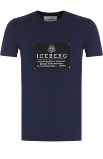 Хлопковая футболка с принтом Iceberg