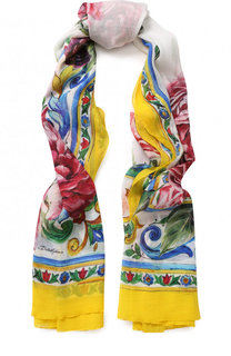 Шелковый шарф с цветочным принтом Dolce & Gabbana