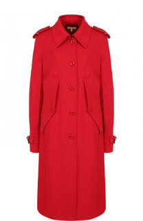 Однотонное шерстяное пальто с карманами Michael Kors Collection