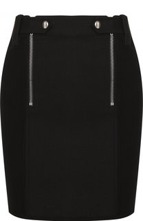 Однотонная мини-юбка с металлическими молниями T by Alexander Wang