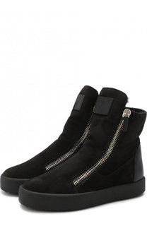 Высокие кожаные кеды с внутренней отделкой из овчины Giuseppe Zanotti Design