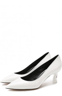 Кожаные туфли на каблуке kitten heel Casadei