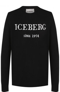 Кашемировый пуловер с логотипом бренда Iceberg