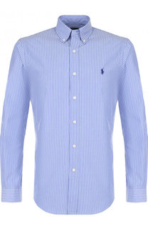 Хлопковая рубашка в полоску с воротником button down Polo Ralph Lauren