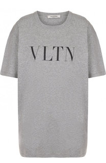 Хлопковая футболка с логотипом бренда Valentino