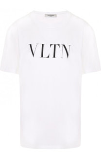 Хлопковая футболка с логотипом бренда Valentino