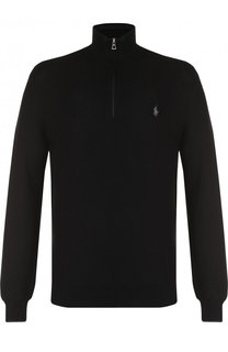 Хлопковый джемпер с воротником-стойкой на молнии Polo Ralph Lauren