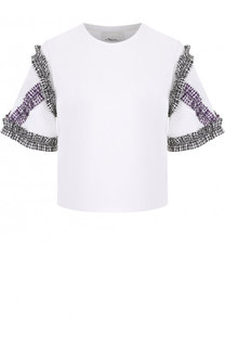 Хлопковая футболка с круглым вырезом и контрастной отделкой 3.1 Phillip Lim