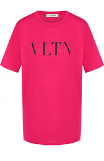 Хлопковая футболка с логотипом бренда Valentino