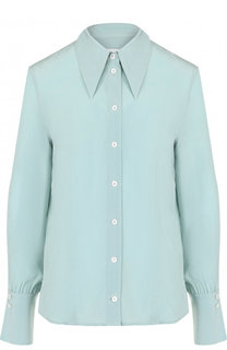 Однотонная приталенная блуза из шелка Victoria Beckham