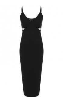 Однотонное платье-миди со шнуровкой на бретельках T by Alexander Wang