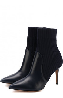 Кожаные ботильоны Katie с текстильной отделкой Gianvito Rossi