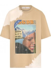 Хлопковая футболка с круглым вырезом и принтом Golden Goose Deluxe Brand