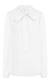 Однотонная шелковая блуза с воротником аскот Dolce & Gabbana