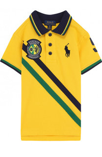 Хлопковое поло с логотипом сборной Бразилии Polo Ralph Lauren