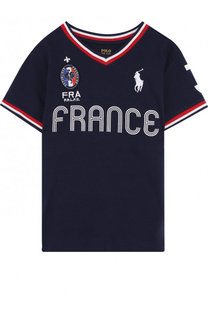 Хлопковая футболка с логотипом сборной Франции Polo Ralph Lauren