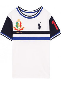 Хлопковая футболка с логотипом сборной Италии Polo Ralph Lauren