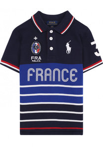 Хлопковое поло с логотипом сборной Франции Polo Ralph Lauren