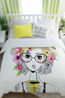 Постельное белье 1,5 сп "Летний смузи" Сирень