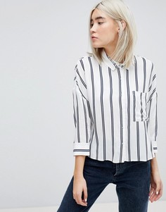 Рубашка в полоску с рукавами 3/4 Pull&Bear - Белый