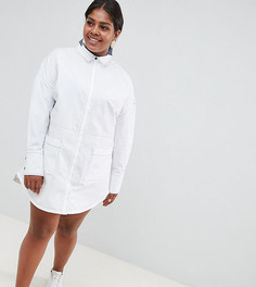 Oversize-рубашка с контрастной строчкой ASOS WHITE Curve - Белый