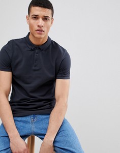 Серое поло из пике с воротником на пуговицах ASOS DESIGN - Синий