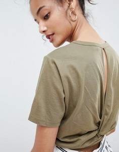 Укороченная футболка с перекрестом на спине ASOS DESIGN - Зеленый