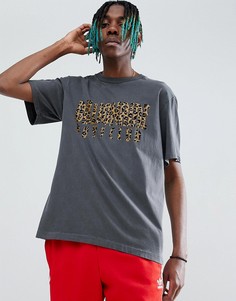 Черная футболка с леопардовым принтом на логотипе Billionaire Boys Club - Черный