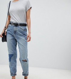 Рваные джинсы в винтажном стиле ASOS DESIGN Petite Recycled Ritson - Синий