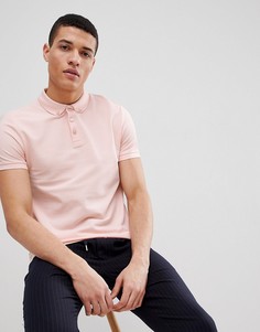 Розовое поло из пике с воротником на пуговицах ASOS DESIGN - Розовый