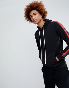 Criminal Damage hoodie in black with side stripe - Черный