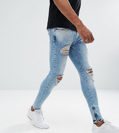 Голубые супероблегающие рваные джинсы Rose London эксклюзивно для ASOS - Синий