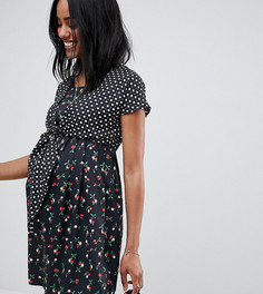 Платье мини с запахом и принтом для кормящих мам ASOS DESIGN Maternity - Мульти
