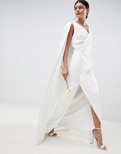 Свадебное платье макси с кейпом ASOS EDITION - Белый