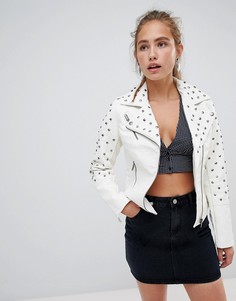 Куртка из искусственной кожи с заклепками Glamorous - Белый