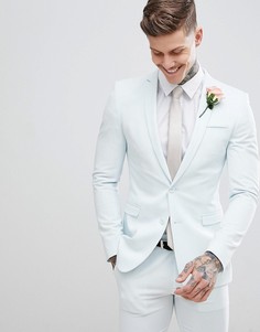 Голубой облегающий пиджак ASOS DESIGN wedding - Синий