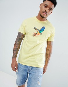 Желтая футболка с принтом попугая boohooMAN - Желтый