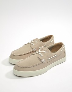 Светло-бежевые парусиновые мокасины Timberland Newport - Светло-бежевый