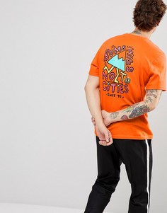 Оранжевая футболка с принтом на спине Element - Оранжевый