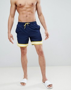 Темно-синие шорты для плавания средней длины ASOS DESIGN - Темно-синий