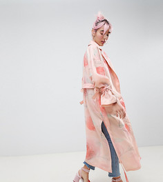 Тренч с цветочным принтом Hello Kitty x ASOS DESIGN - Розовый