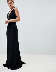 Платье макси с глубоким вырезом Jovani - Черный