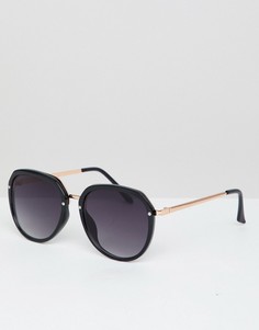 Солнцезащитные очки в квадратной массивной оправе Jeepers Peepers - Черный