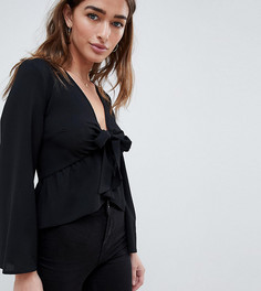 Топ на бретелях с завязкой New Look Petite - Черный