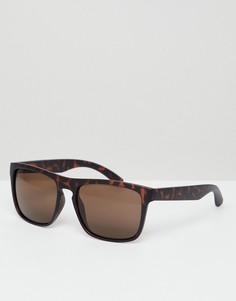 AJ Morgan square sunglasses in matte tort - Коричневый
