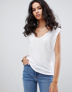 Футболка с V-образным вырезом Free People Cleo - Белый